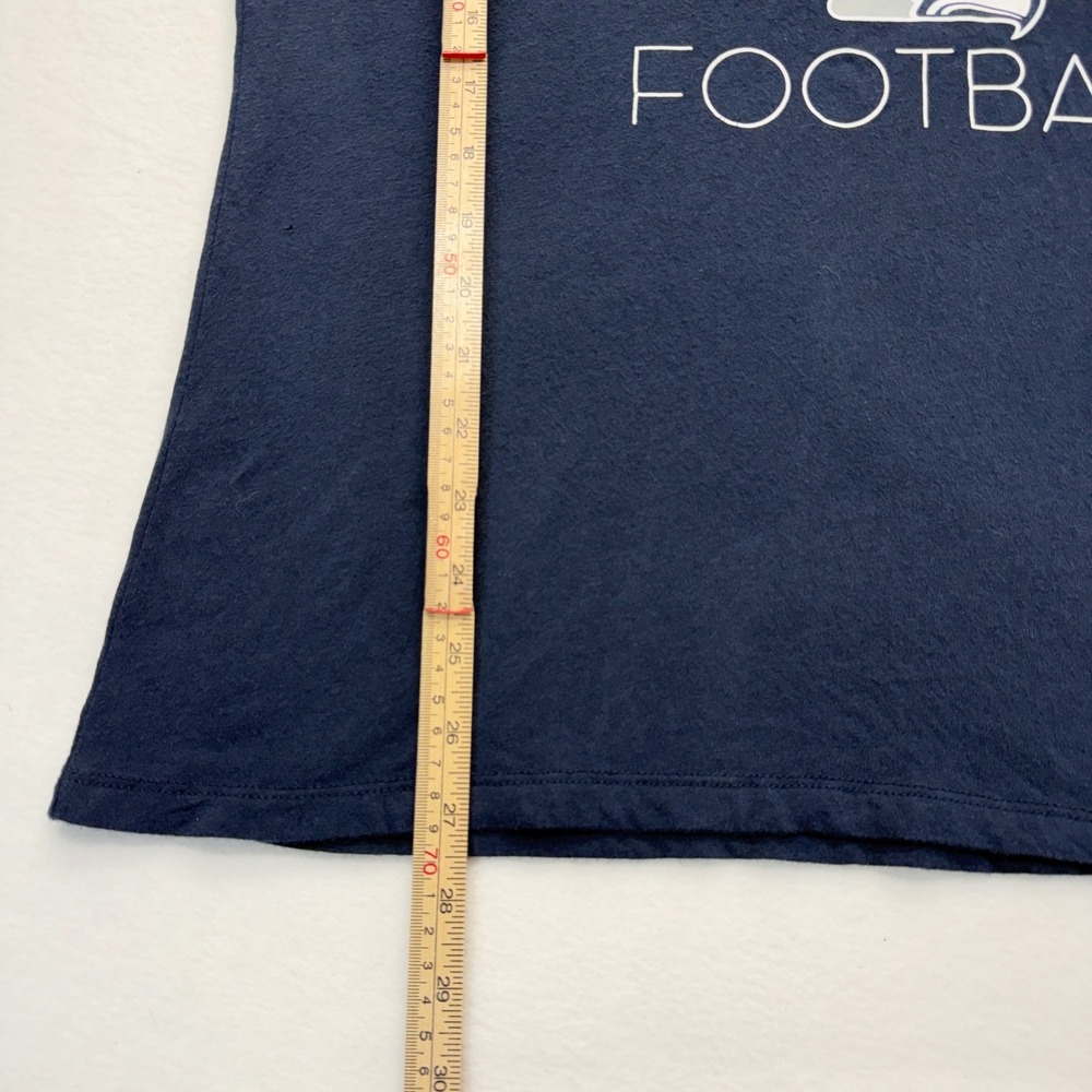NFL Team Apparel Seahawks Rhinestone V Neck T Shirt Women XL Navy - Picture 7 of 7